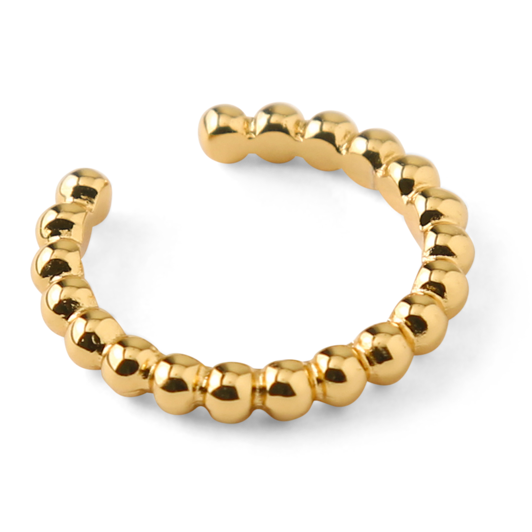 Beaded Metal Single Ear Cuff - Pale Gold