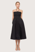Poplin Smocked Dress - Black