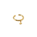 Star Charm Drop Single Ear Cuff - Pale Gold