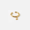Star Charm Drop Single Ear Cuff - Pale Gold