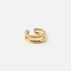 Double Ear Cuff - Pale Gold