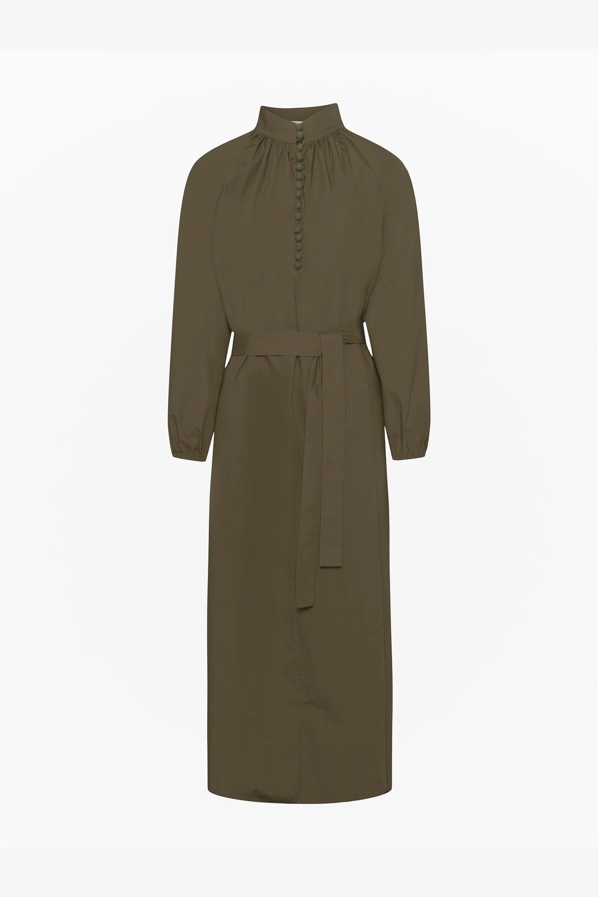 Poplin Bohemian Wide Dress - Olive Green