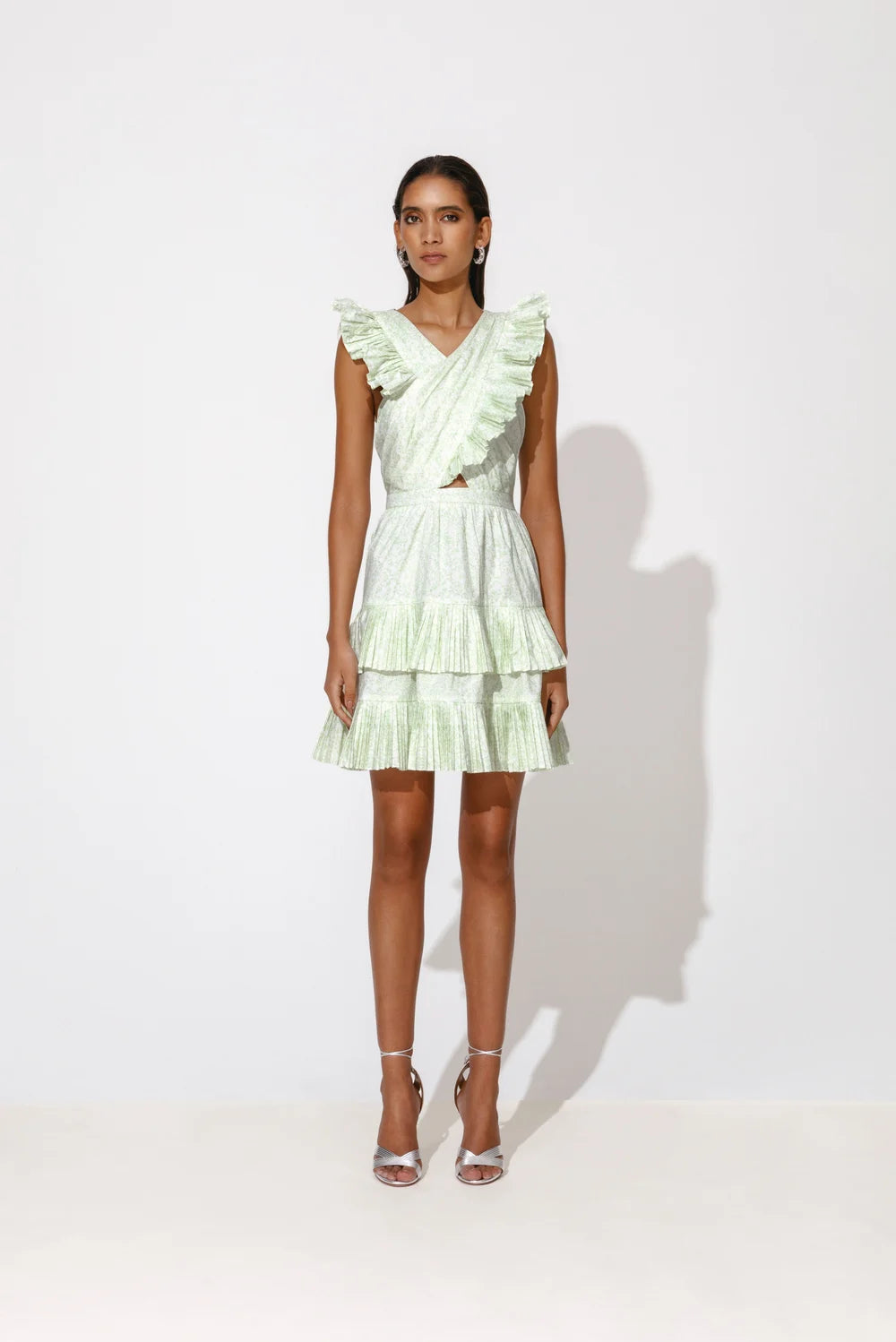 Fay Frill Mini Dress - Floral Mist Mint