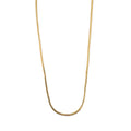 Flat Snake Chain Necklace 15" - Pale Gold