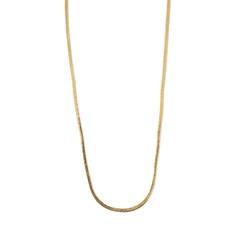 Flat Snake Chain Necklace 15" - Pale Gold