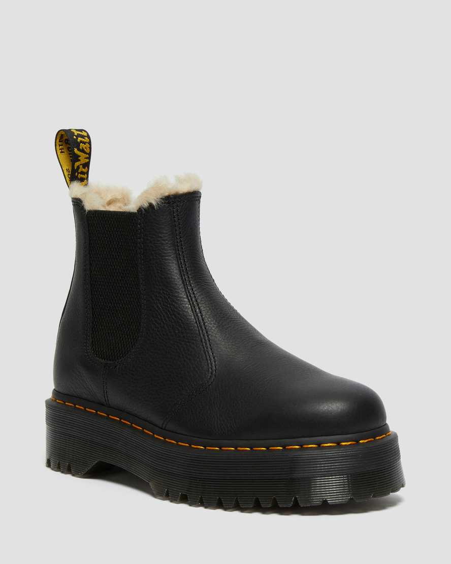 2976 Quad Fur Lined Platform Boots - Black Pisa