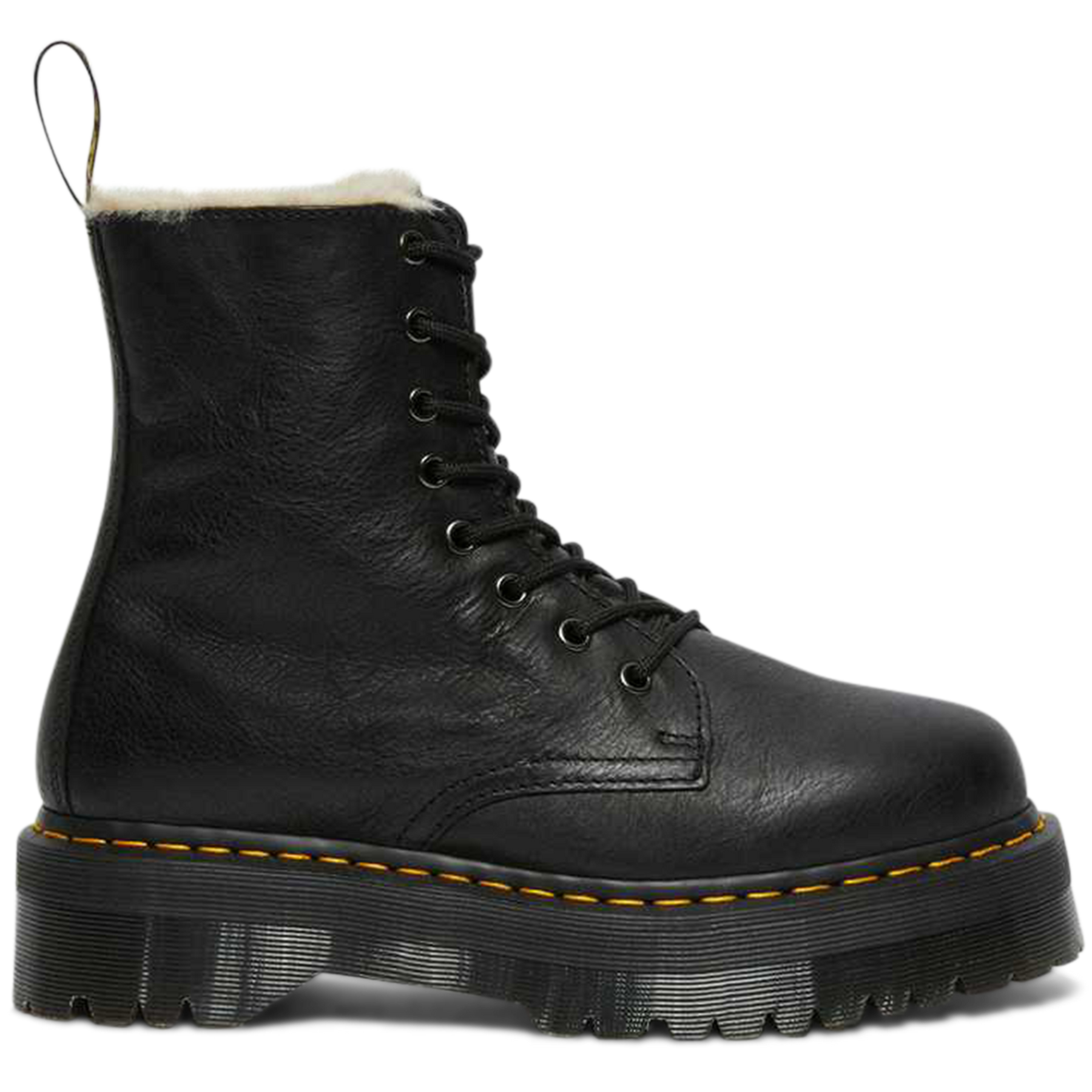 Jadon Faux Fur Lined Platform Boots - Black Pisa