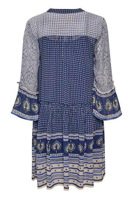 SophiaePW klänning - Blue Border Print