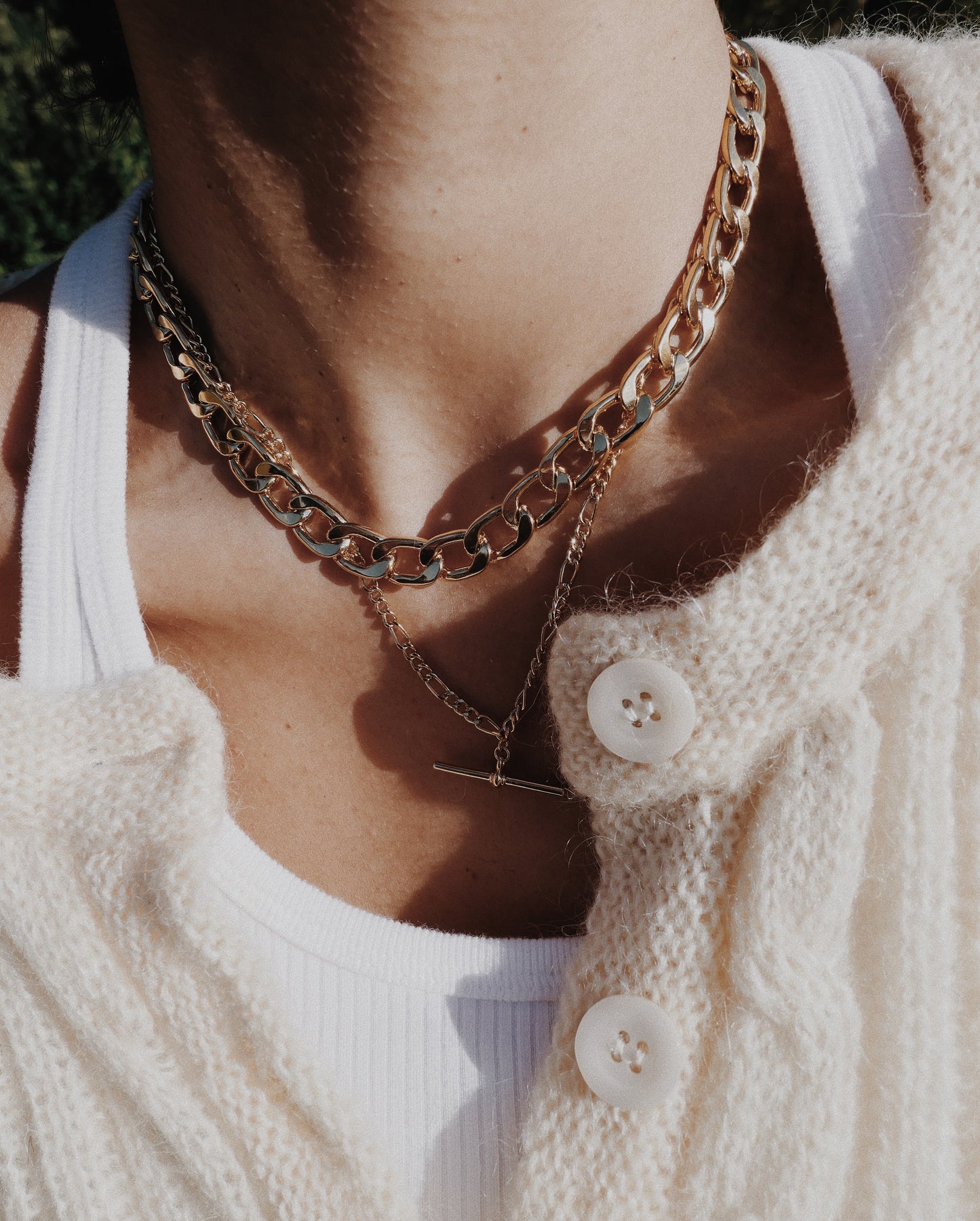 T-Bar Fiagaro Necklace - Pale Gold