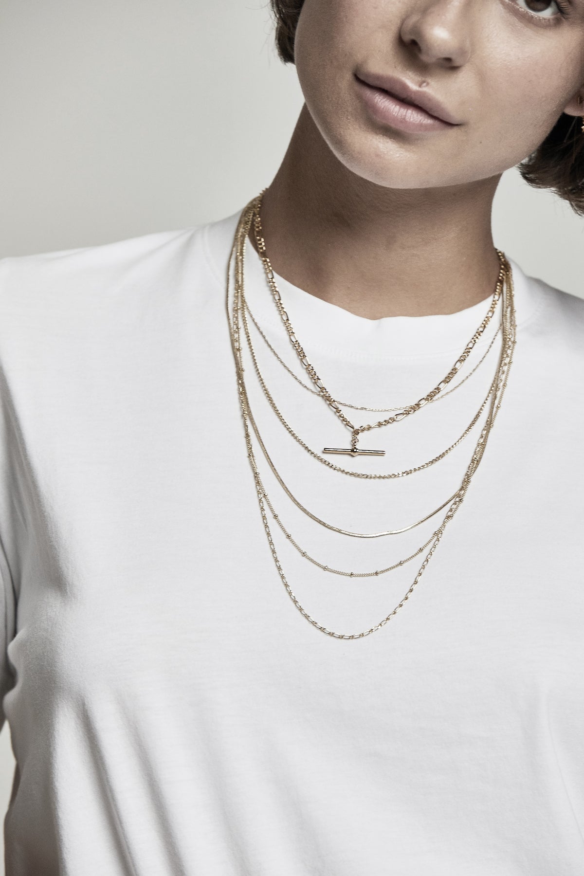 T-Bar Fiagaro Necklace - Pale Gold