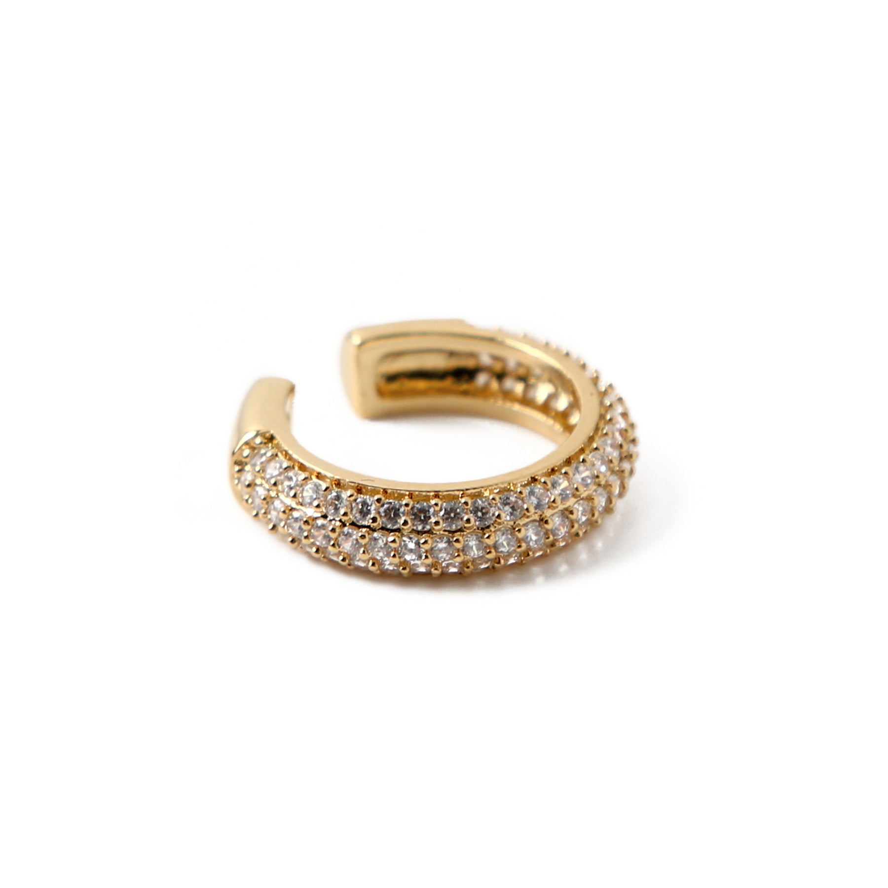 Domed Pave Ear Cuff - Gold