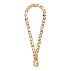 Chunky Padlock Necklace - Pale Gold
