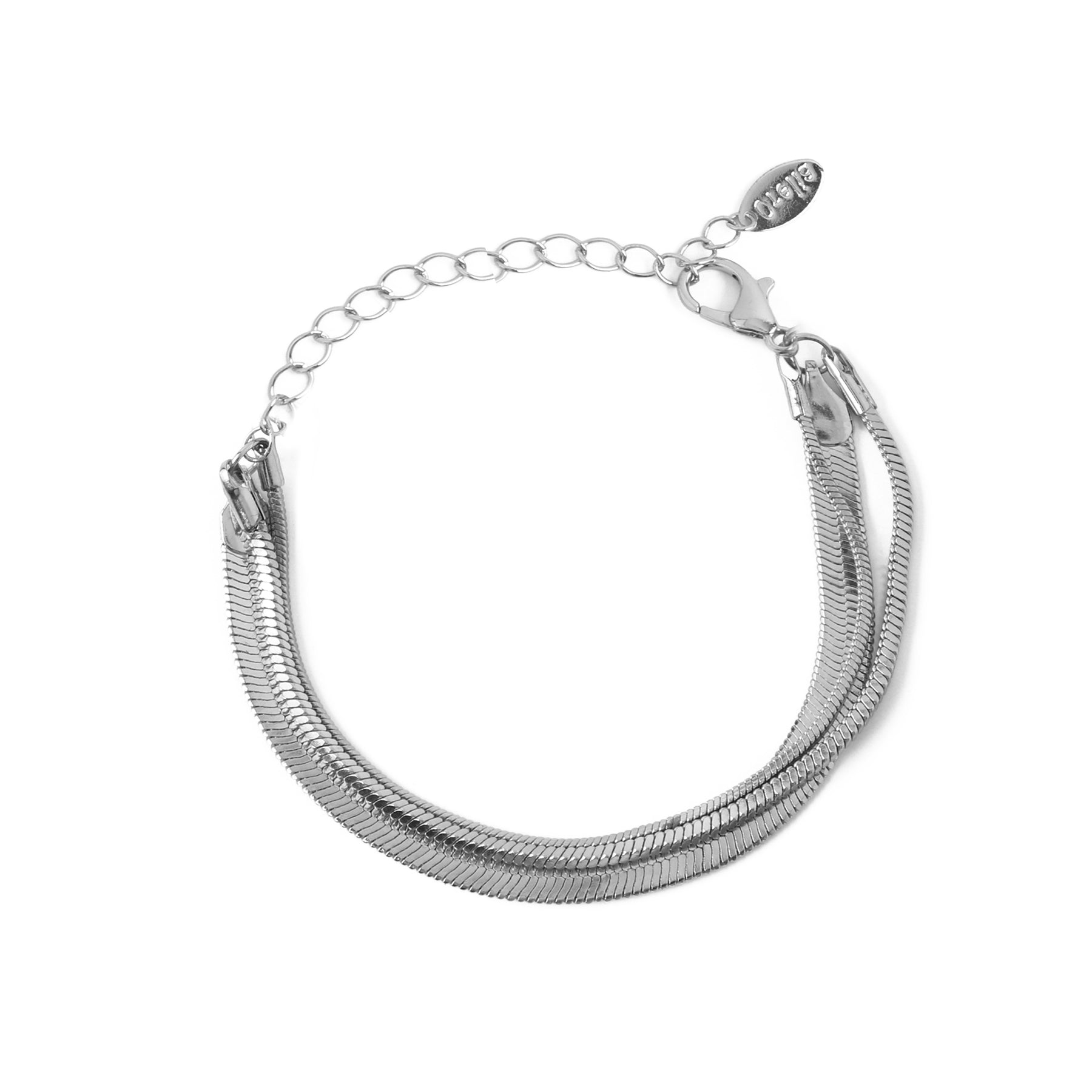 Snake Chain 3-Row Bracelet - Silver