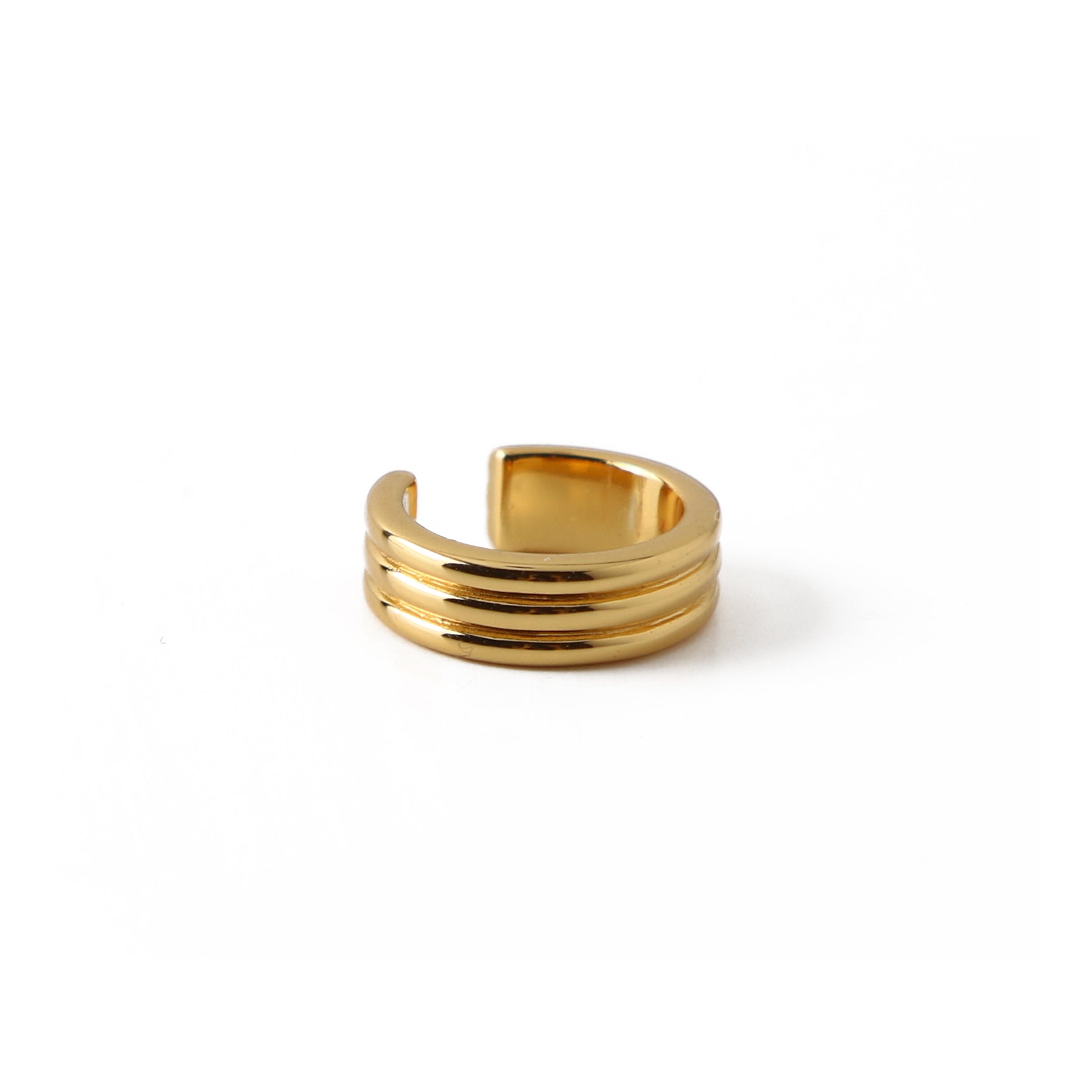 Linear Single Ear Cuff - Pale Gold