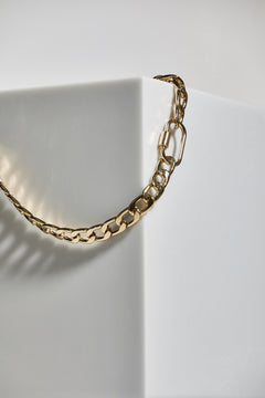 Chunky Chain Carabiner Necklace - Pale Gold