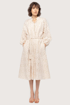 Lace Bohemian Wide Dress - Flower Circle Lace