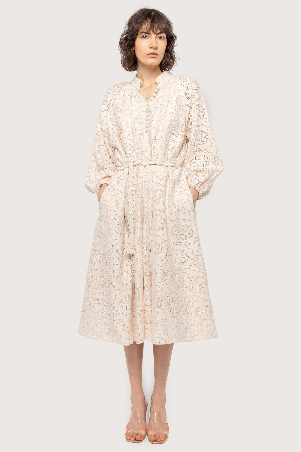 Lace Bohemian Wide Dress - Flower Circle Lace