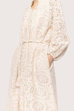 Lace Bohemian Wide Dress - Flower Circle Lace