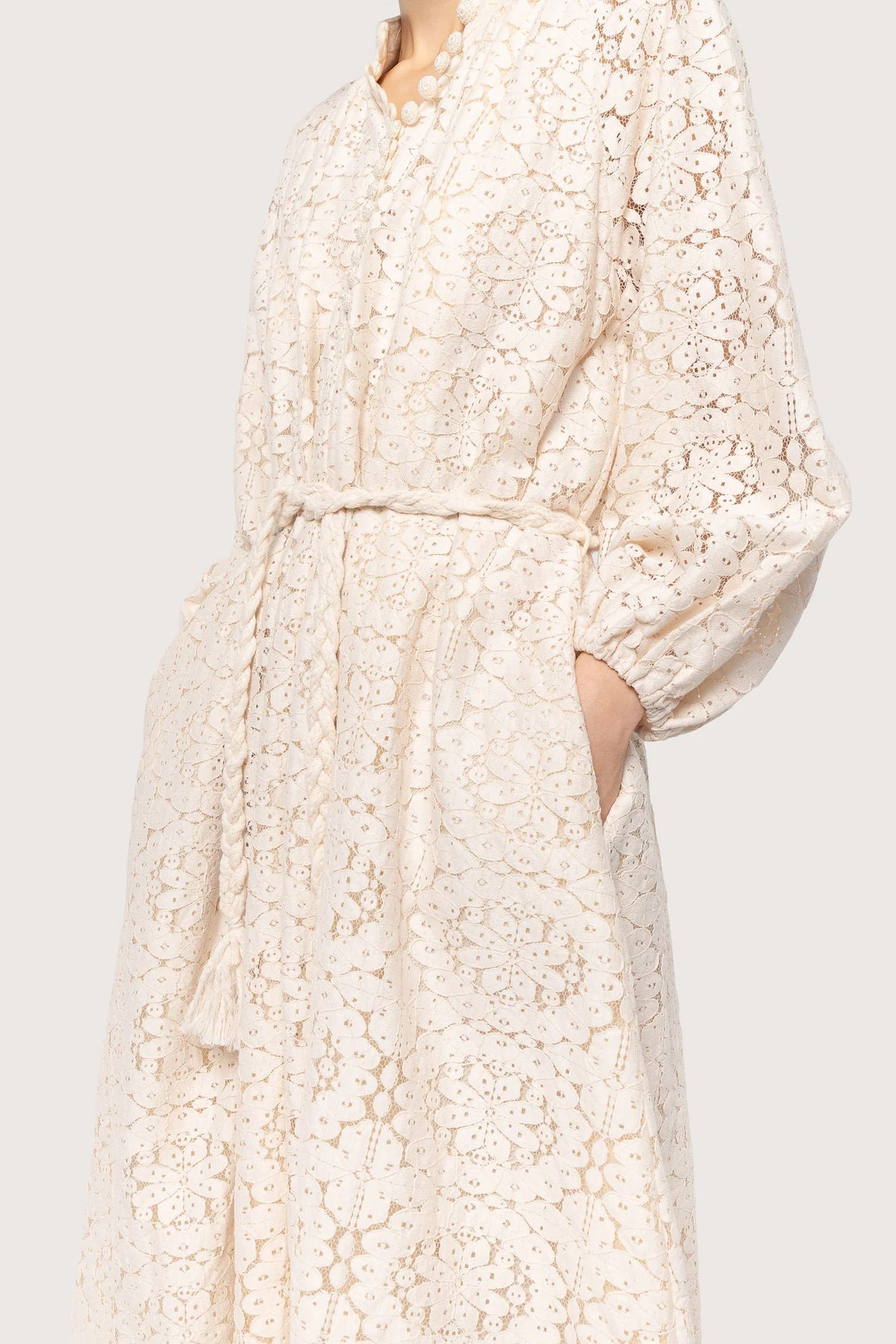 Lace Bohemian Wide Dress - Flower Circle Lace