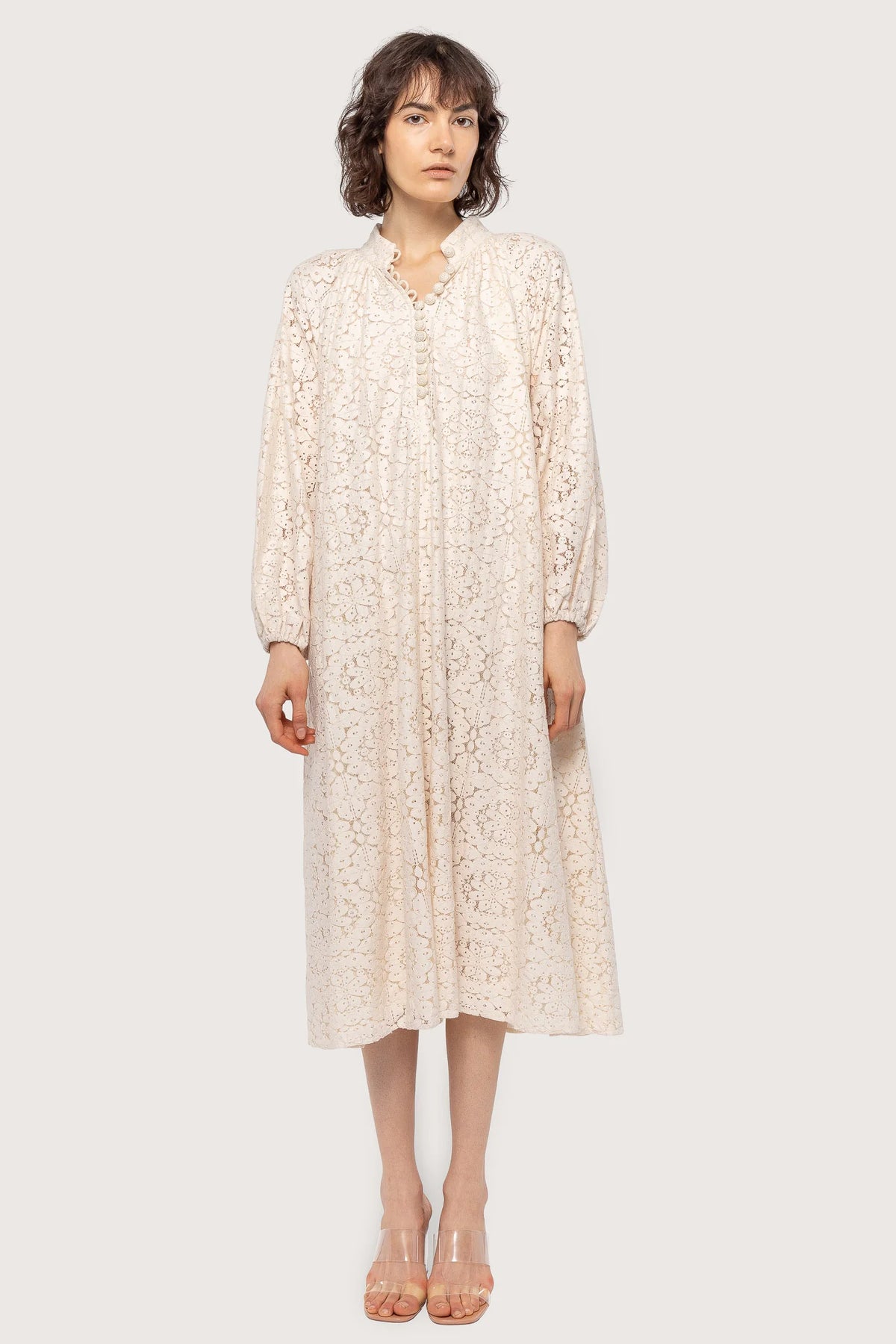 Lace Bohemian Wide Dress - Flower Circle Lace