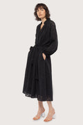 Lace Bohemian Wide Dress - Black Flower Circle Lace
