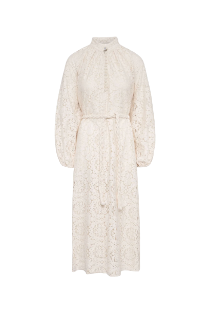 Lace Bohemian Wide Dress - Flower Circle Lace