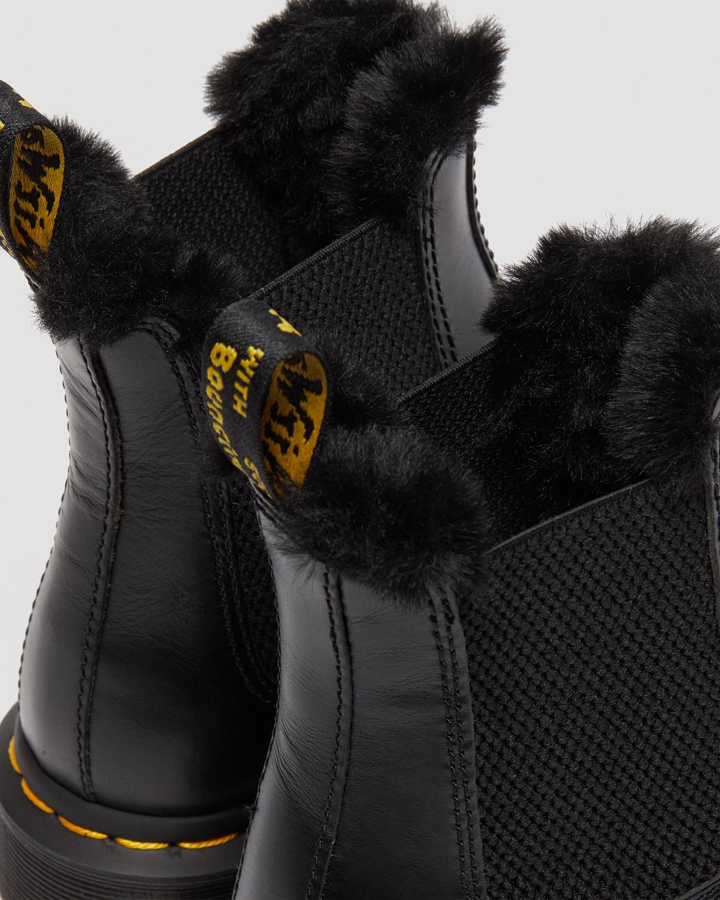 2976 Leonore Faux Fur Lined Chelsea Boots - Dark Grey Atlas