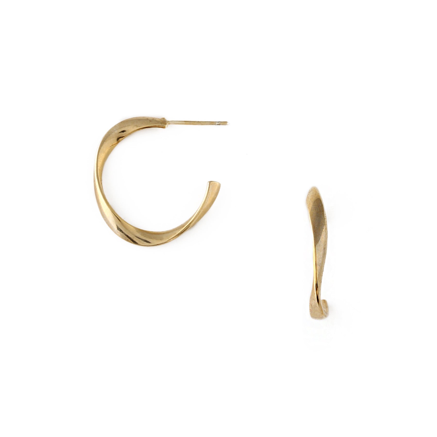 Organic Open Circle Hoops - Pale Gold
