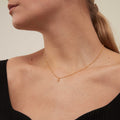 Initial F Satellite Chain Neck - Pale Gold
