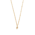 Initial F Satellite Chain Neck - Pale Gold