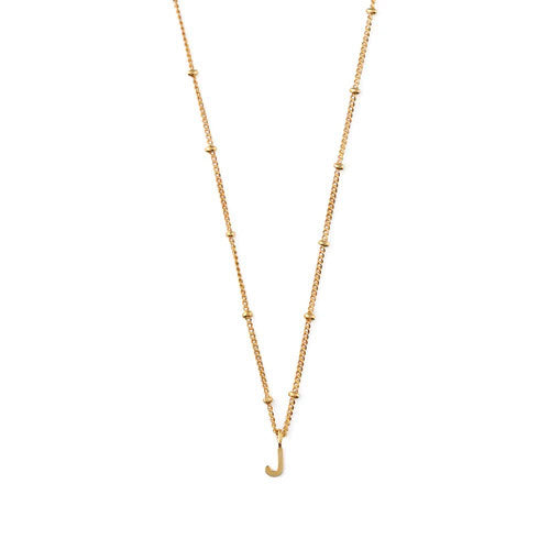 Initial J Satellite Chain Neck - Pale Gold