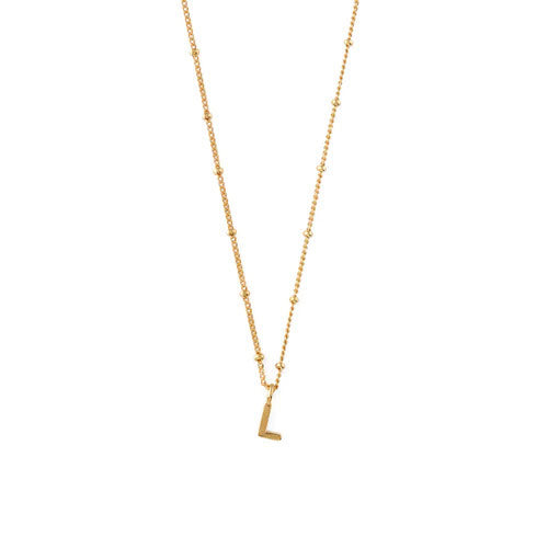 Initial L Satellite Chain Halsband - Pale Gold
