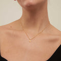 Initial M Satellite Chain Halsband - Pale Gold