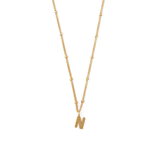 Initial N Satellite Chain Halsband - Pale Gold