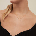 Initial P Satellite Chain Neck - Pale Gold