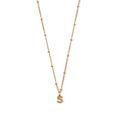 Initial S Satellite Chain Neck - Pale Gold