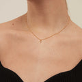 Initial T Satellite Chain Neck - Pale Gold
