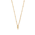Initial T Satellite Chain Neck - Pale Gold