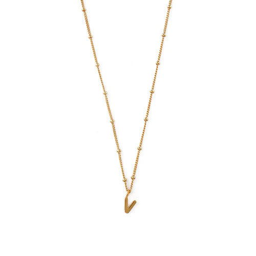Initial V Satellite Chain Halsband - Ljusguld