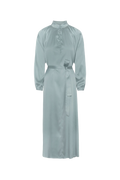 Silk Satin Bohemian Wide Dress - French Blue