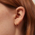 Mini Heart Stationed Huggie Hoops - Pale Gold