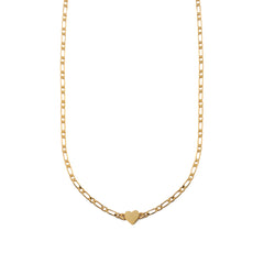 Heart Figaro Chain Collar NL - Gold