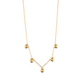 Puffed Heart Multi Drop Necklace - Pale Gold