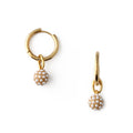 Pearl Encrusted Orb Drop Earrings - Gold