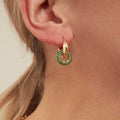 Pave Interlocking Doughnut Hoop Earrings EMD - Gold