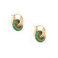 Pave Interlocking Doughnut Hoop Earrings EMD - Gold