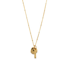Molten Coin & Bar Cluster Necklace - Pale Gold