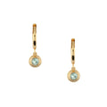August Birthstone Huggie Hoop Earrings With Swarovski Crystals - Peridot