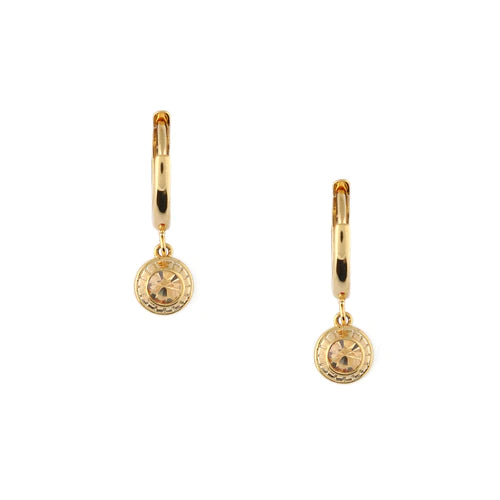 Swarovski Citrine Drop Huggie Hoops - Citrine