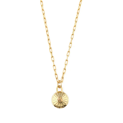 Swarovski Citrine Disc Necklace - Citrine